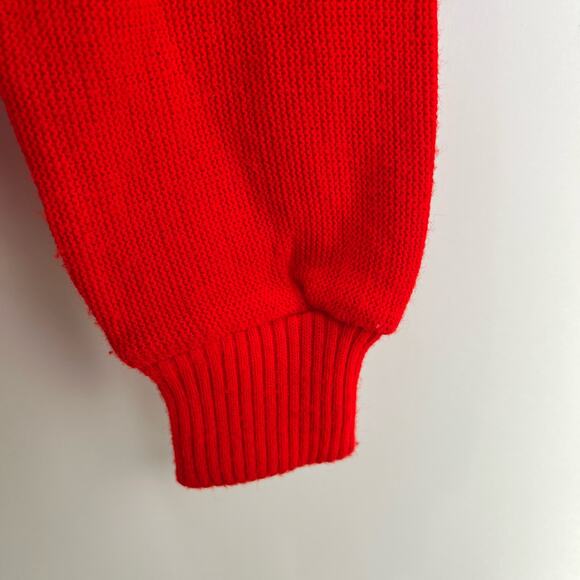Vintage Pennleigh Acrylic Knit Cardigan Red Sweater - Picture 4 of 7